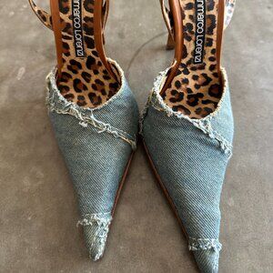 Gianmarco Lorenzi Denim Slingback 35